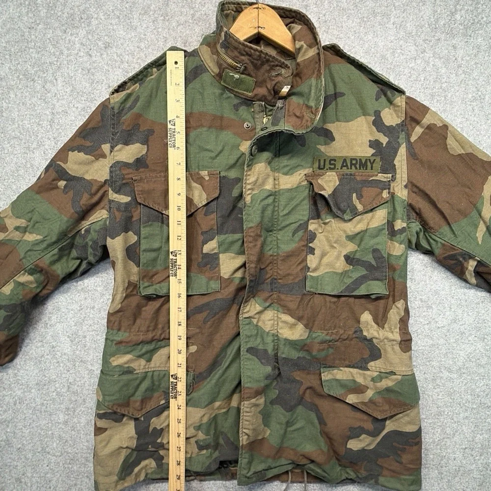 Vintage Alpha Industries M65 Field Jacket Mens Medium Woodland Camo 80s US Army